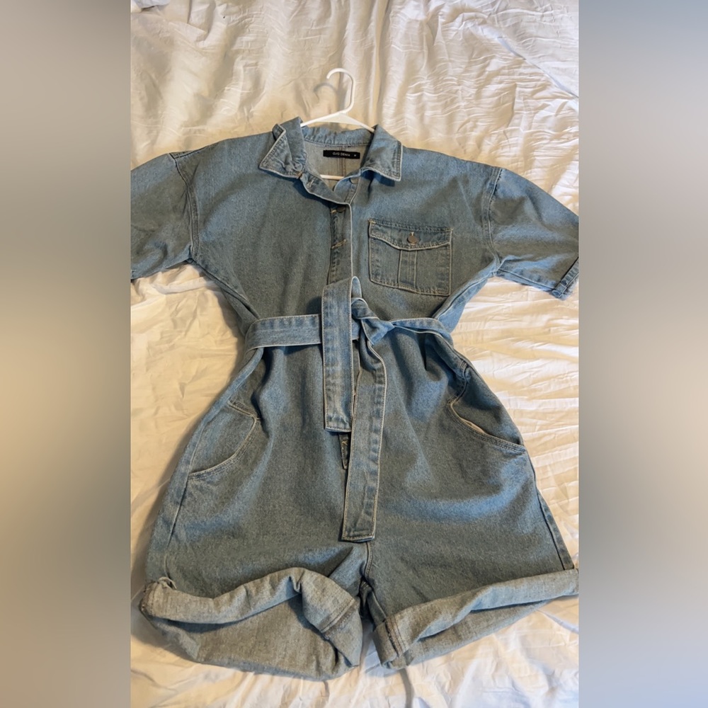 Women’s denim romper worn once